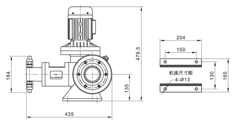 J-Z柱塞式計量泵安裝尺寸圖